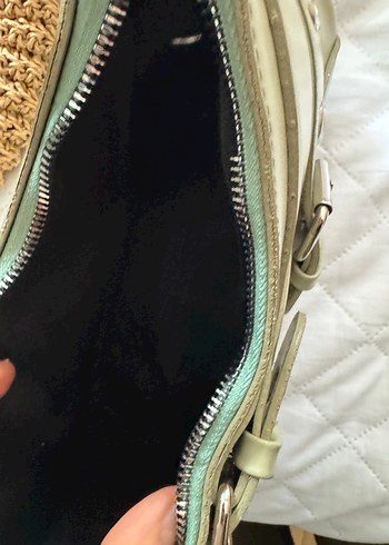 Bej Deri Tokalı Kadın Omuz Çantası - Görsel 6