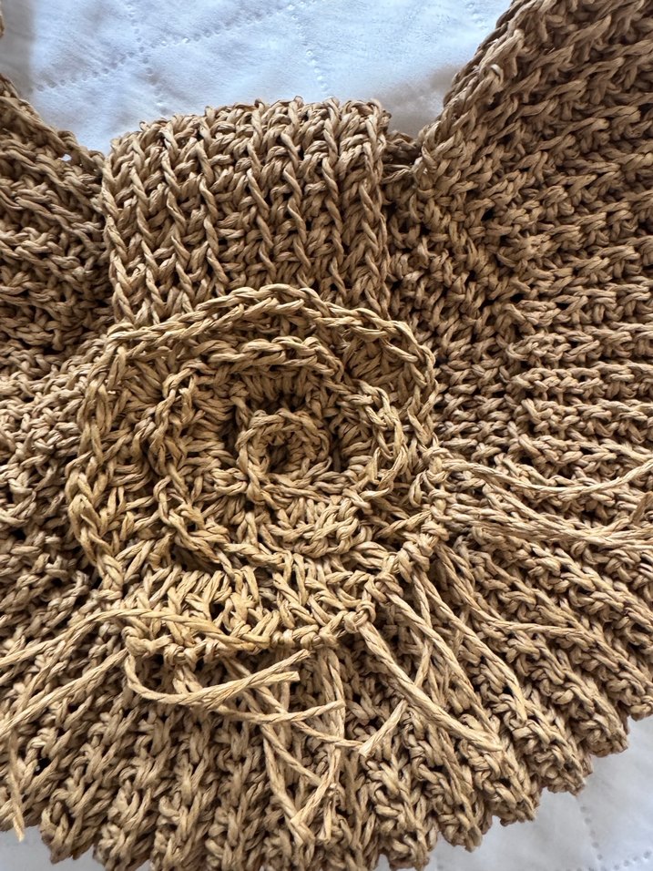 Bej Örgü Bohem Plaj Çantası - Görsel 3