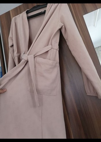 Diğer Bej Uzun Rahat Kesim Kadın Kimono