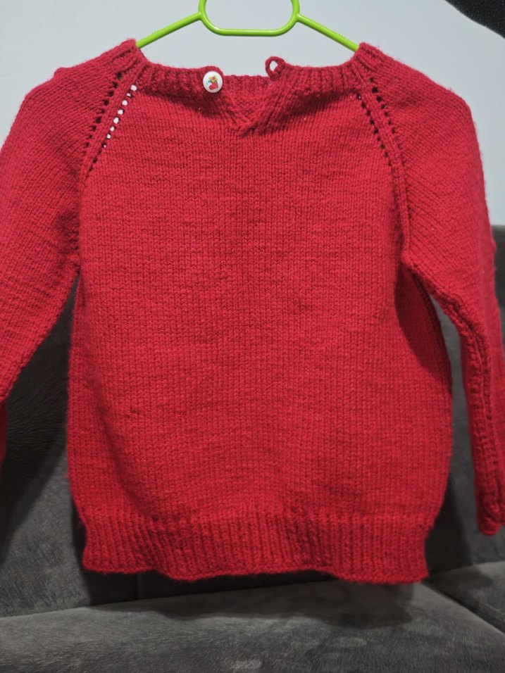 Kız Çocuk Kırmızı Triko Kazak - Görsel 2