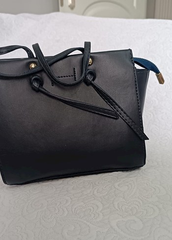 Yılan Desenli Siyah Deri Kadın Çanta - Görsel 6