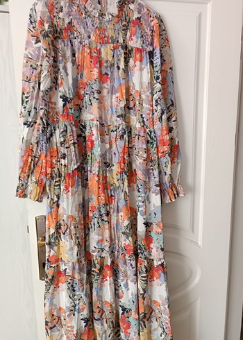 Uzun, Pilili, Çok Renkli Bohem Kadın Elbise 44   46 bedene  de - Görsel 4