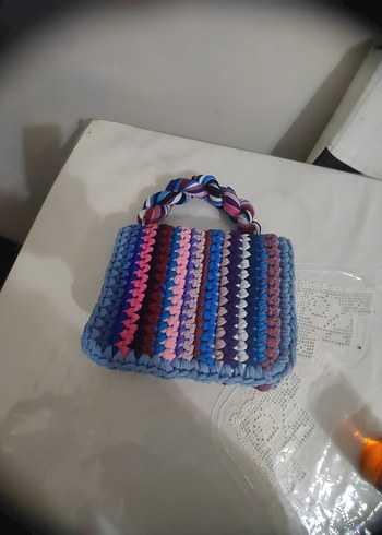 Renkli Örgü Kadın Çantası - Görsel 5