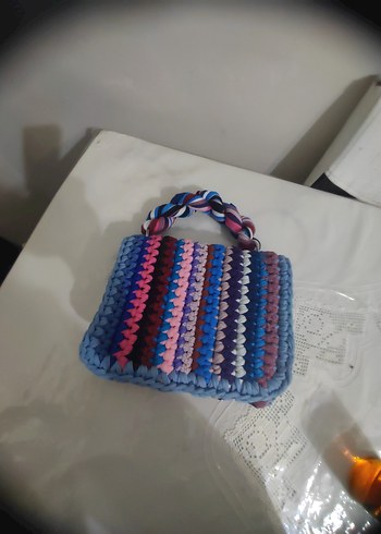 Renkli Örgü Kadın Çantası - Görsel 4