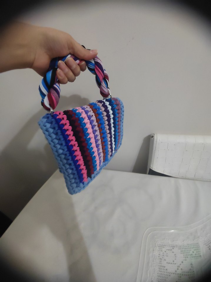 Renkli Örgü  Kadın Çantası - Görsel 3