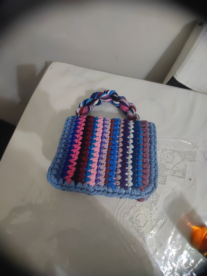 Renkli Örgü  Kadın Çantası - Görsel 5
