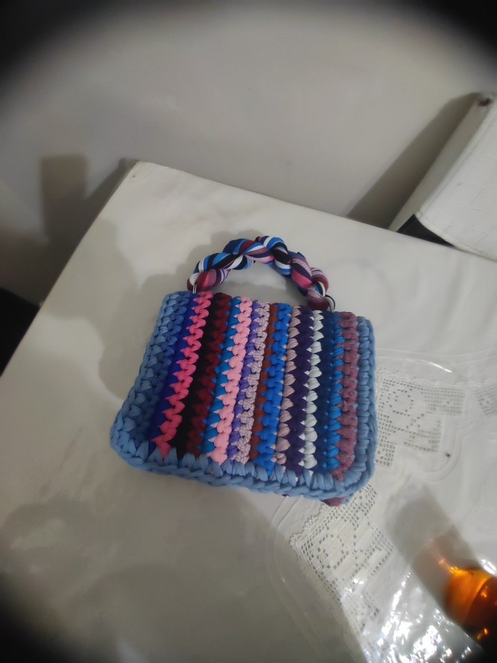 Renkli Örgü  Kadın Çantası - Görsel 4