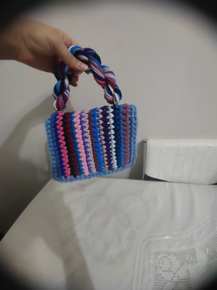 Renkli Örgü  Kadın Çantası - Görsel 2