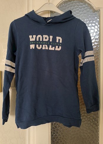 Erkek Çocuk Kapüşonlu Mavi Sweatshirt - Görsel 2