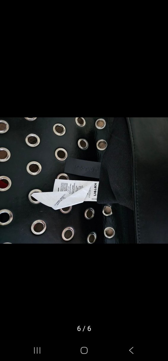 Koton Siyah Puantiyeli Deri Rock Punk Clutch - Görsel 2