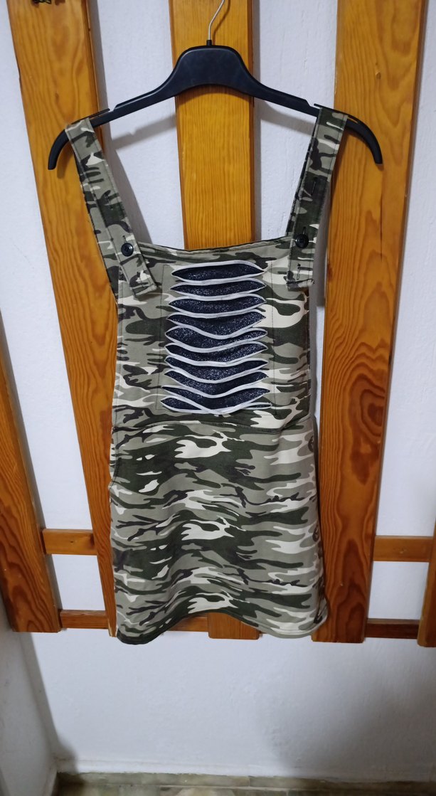 Yeşil Kamuflaj Desenli Tulum Etek - Görsel 2