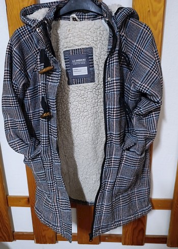 Gri Ekose Desenli  Çocuk Midi Palto - Görsel 4