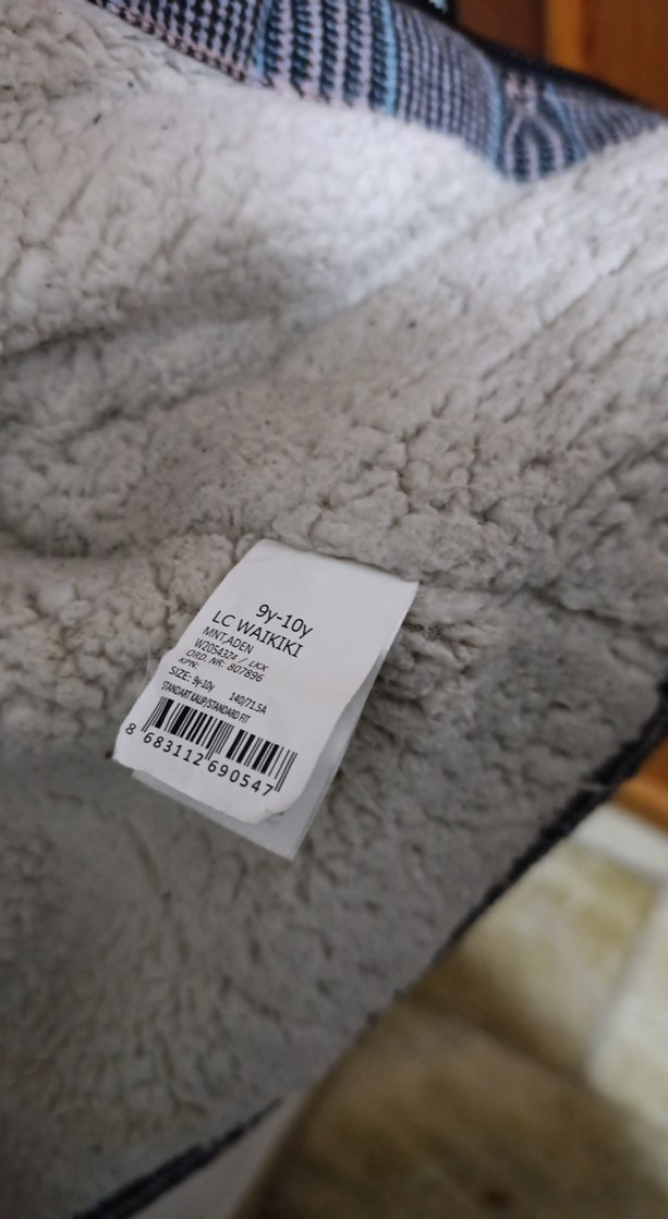 Gri Ekose Desenli  Çocuk Midi Palto - Görsel 5