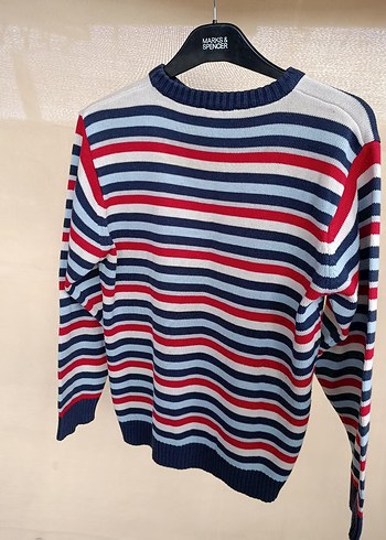 Çizgili Renkli Triko Erkek Kazak - Görsel 6