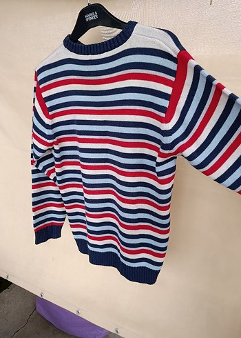 Çizgili Renkli Triko Erkek Kazak - Görsel 4