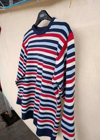 Çizgili Renkli Triko Erkek Kazak - Görsel 9