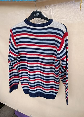 Çizgili Renkli Triko Erkek Kazak - Görsel 2