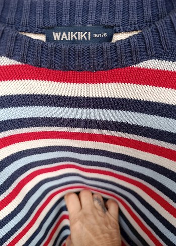 Çizgili Renkli Triko Erkek Kazak - Görsel 12