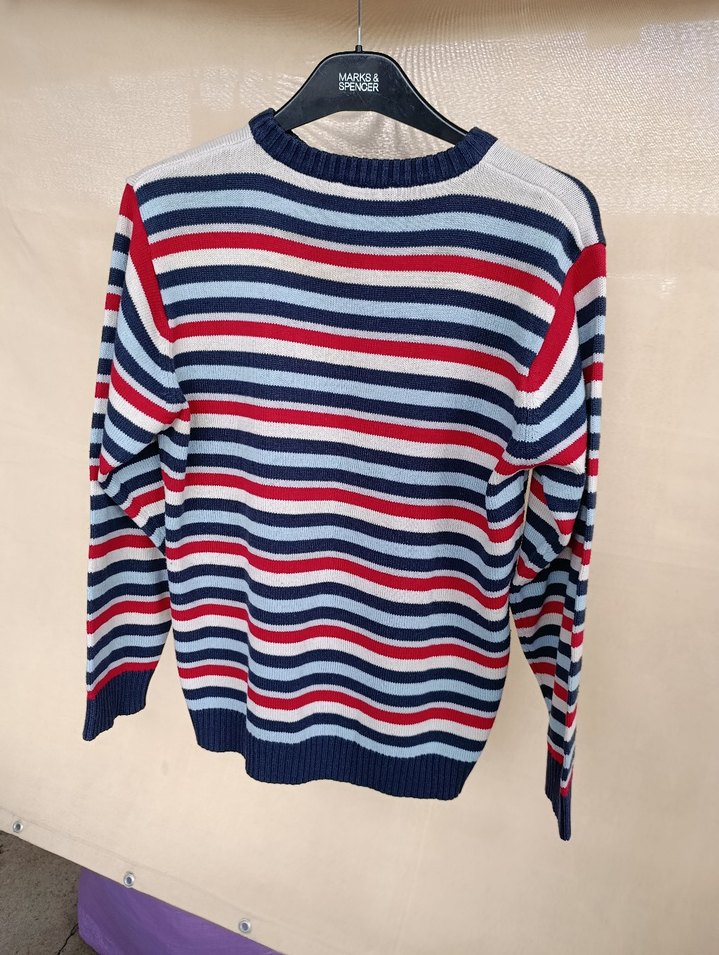 Çizgili Renkli Triko Erkek Kazak - Görsel 3