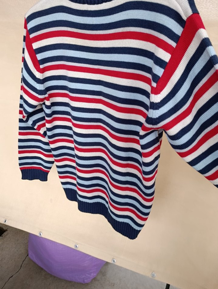 Çizgili Renkli Triko Erkek Kazak - Görsel 5