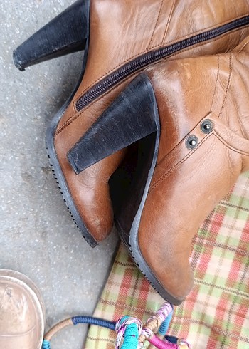 Deri Kahverengi Kadın Çizme - Görsel 5