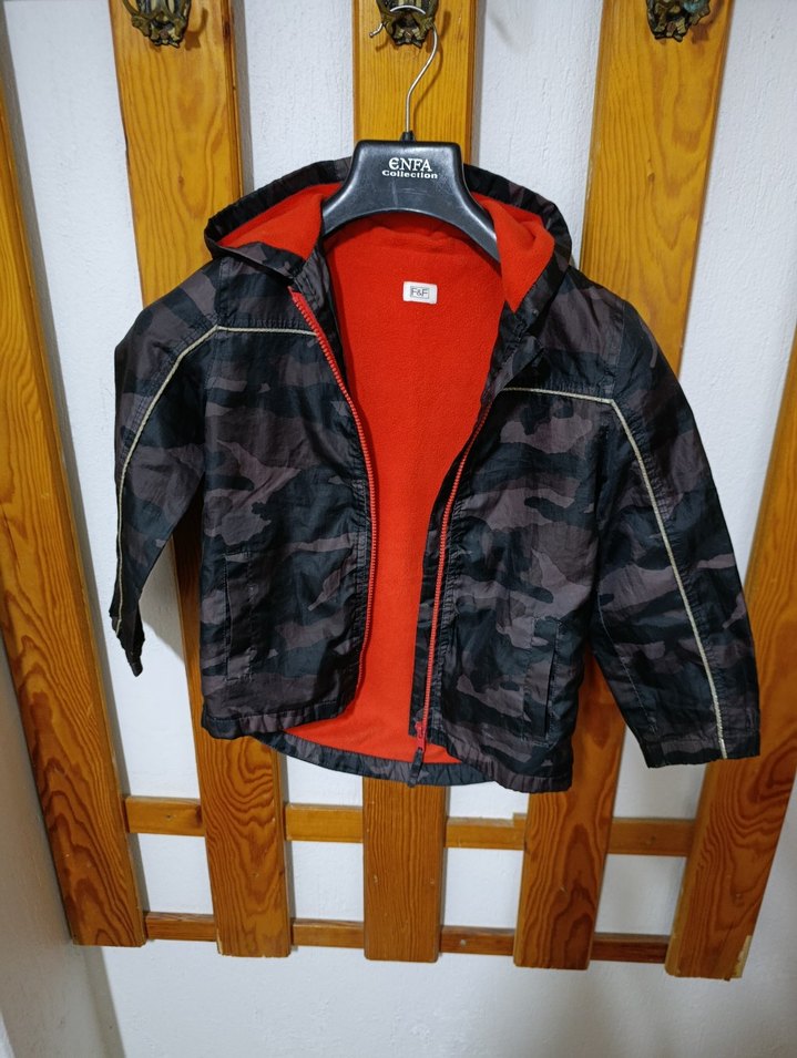 Erkek Çocuk Kamuflaj Fermuarlı Mont - Görsel 4