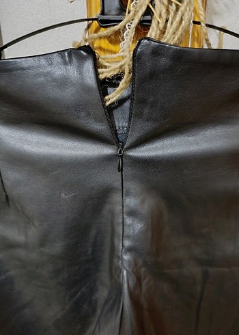 Siyah Deri Şort Etek - Görsel 6