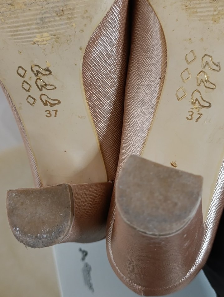 Pudra renk Kadın Blok Topuklu Stiletto - Görsel 5