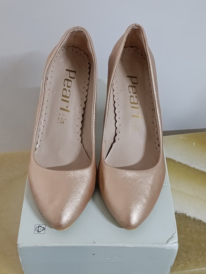 Pudra renk Kadın Blok Topuklu Stiletto - Görsel 2