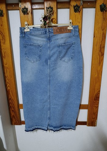 Mavi Uzun Denim Etek - Görsel 3