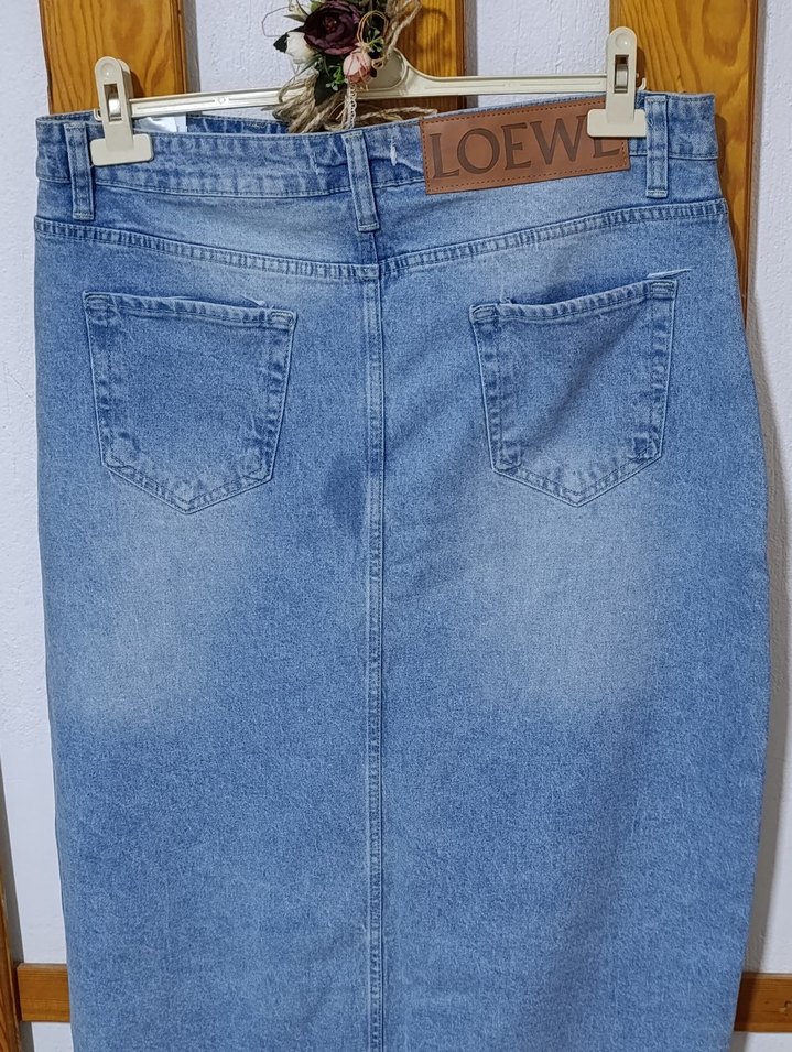 Mavi Uzun  Denim Etek - Görsel 4