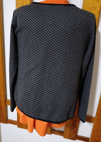 Düğmeli Gri Mini Kadın Ceket - Görsel 5