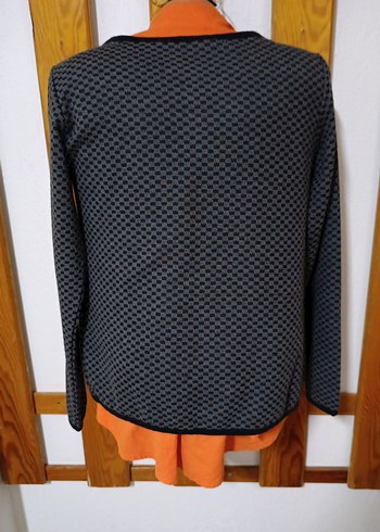 Düğmeli Gri Mini Kadın Ceket - Görsel 6