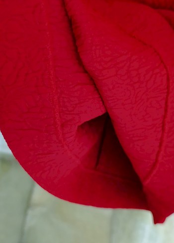 Kırmızı Pilili Elbise, V Yaka Özel günler için - Görsel 12