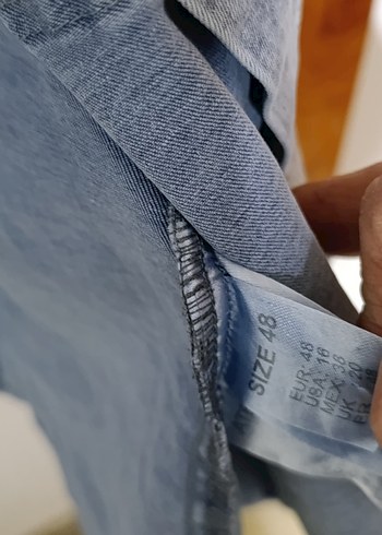 Kadın Gri Batik Desenli Kısa Kot Ceket - Görsel 5