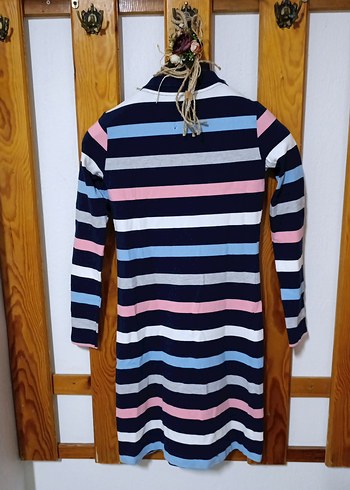 Çizgili Uzun Kollu Kadın Elbise - Görsel 4