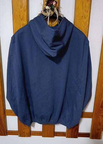 Kadın Kapüşonlu Mavi Salaş Sweatshirt - Görsel 6