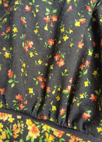 Bohem Kısa Kollu Çiçekli Tunik - Görsel 4