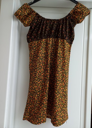 Bohem Kısa Kollu Çiçekli Tunik - Görsel 2