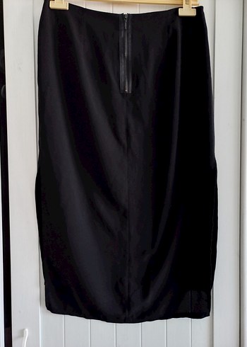 Siyah Midi Boy Yırtmaçlı Etek - Görsel 4