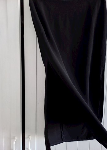 Siyah Midi Boy Yırtmaçlı Etek - Görsel 2