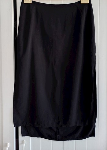 Siyah Midi Boy Yırtmaçlı Etek - Görsel 3