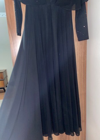 Uzun Siyah Gotik Drape Detaylı Kadın Abiye - Görsel 9