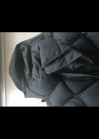 Düğmeli Siyah Kadın Kışlık Mont - Görsel 2