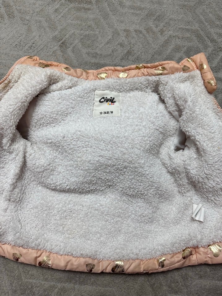 Kız Çocuk Bej Nakışlı Kürklü Mont - Görsel 2