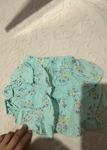 Kız Çocuk Turkuaz Fırfırlı Bohem Etek