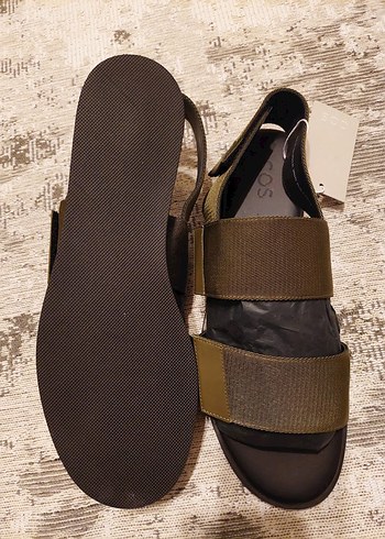 Erkek Haki Minimalist Cırt Cırtlı Sandalet - Görsel 4