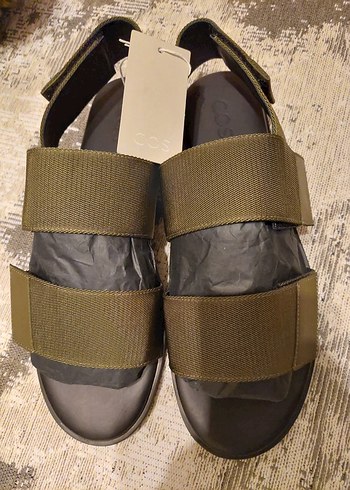 Erkek Haki Minimalist Cırt Cırtlı Sandalet - Görsel 2