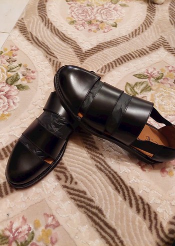 Siyah Erkek Kemerli Klasik Sandalet - Görsel 4