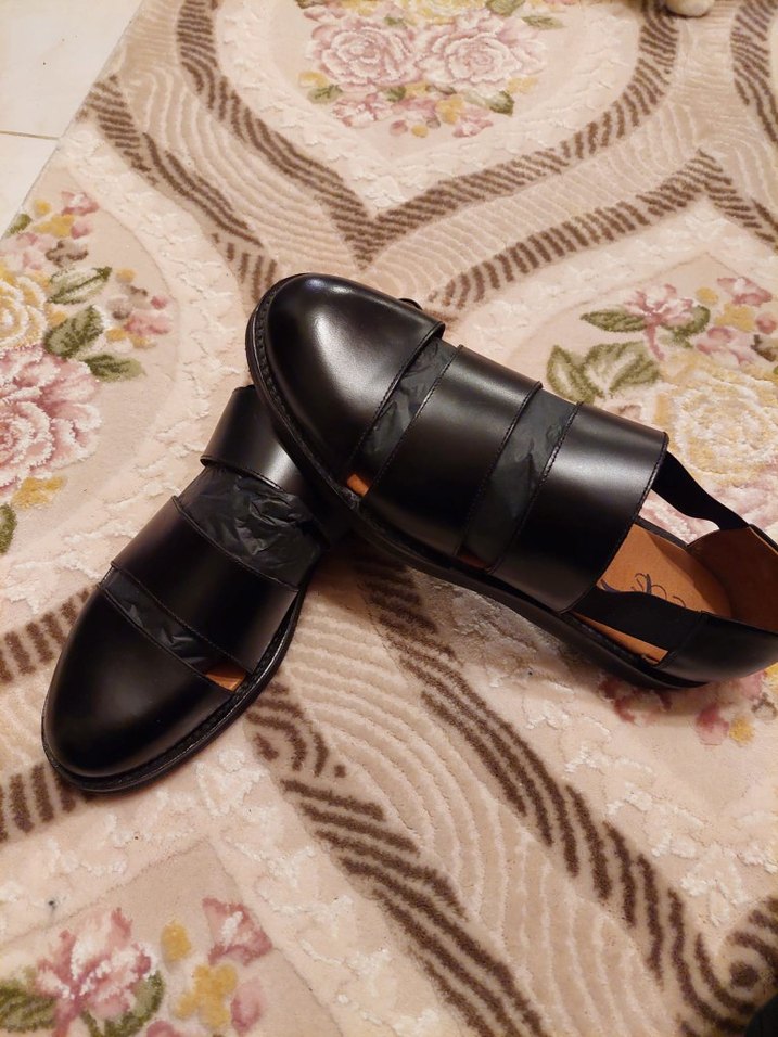 Siyah Erkek Kemerli Klasik Sandalet - Görsel 4